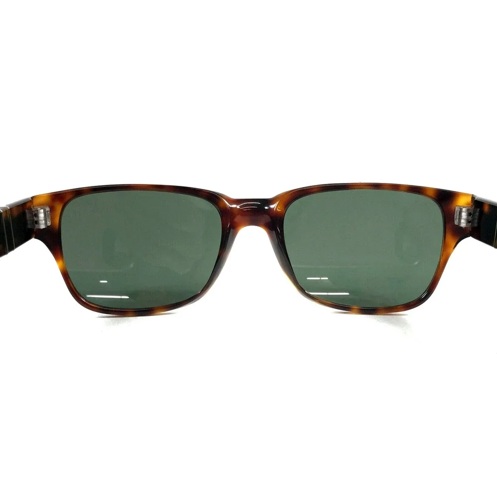 Persol Sunglasses 3288-S 24/31 Tortoise Rectangle Frames w/ Green Glass Lenses - Picture 9 of 12